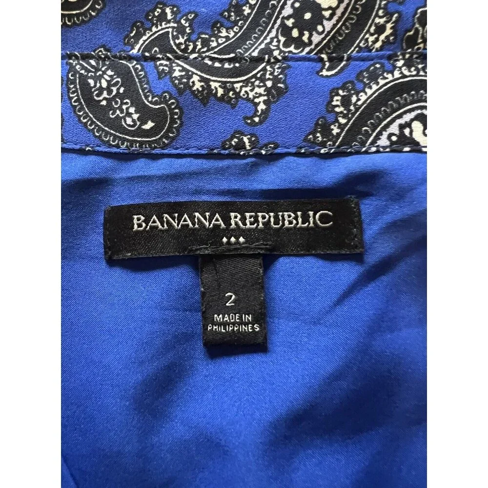 Banana Republic Dress Women Sz 2 Floral Fit & Flare Paisley Cottagecore‎ Peasant